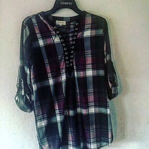Lace down flannel
